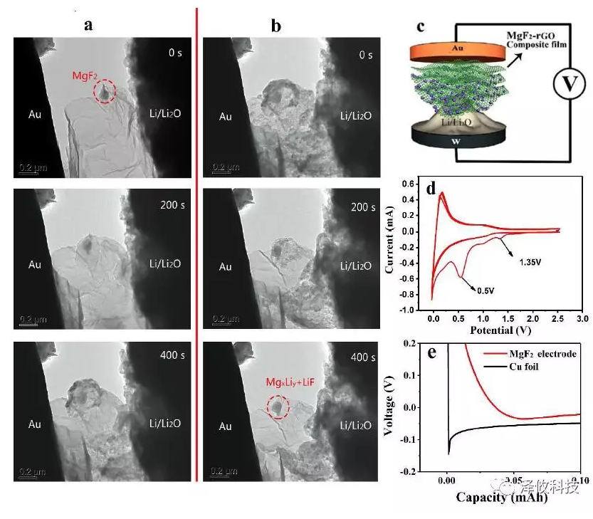 原位TEM表征、和MgF2電極成核過電勢的驗(yàn)證