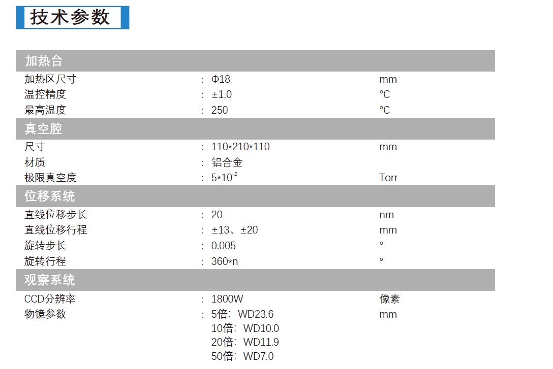 二維材料轉移系統技術參數